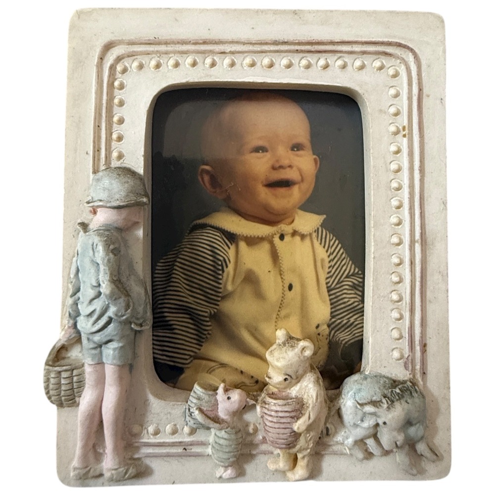 Vintage Charpente Disney Winnie‎ the Pooh Piglet Tigger Eeyore Photo Frame Baby